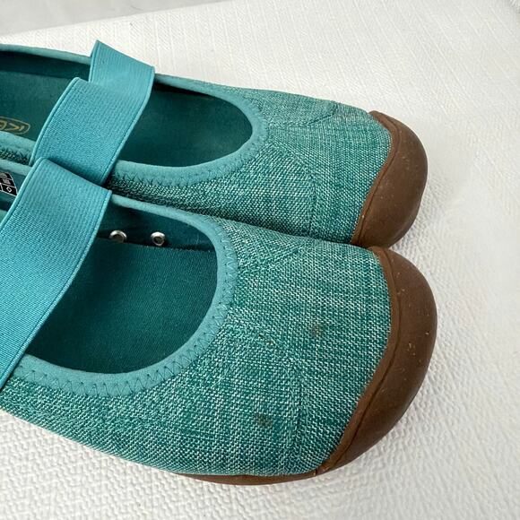 Keen Shoes Womens Size 10 Sienna Mary Jane Canvas Teal Slip On Flat - Picture 5 of 12